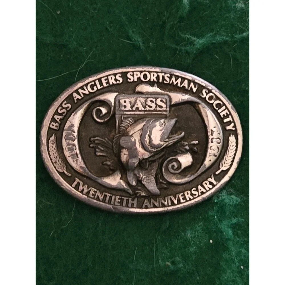 Vintage 1987 29th Anniversary Bass Anglers Society Belt Buckle (O-14)